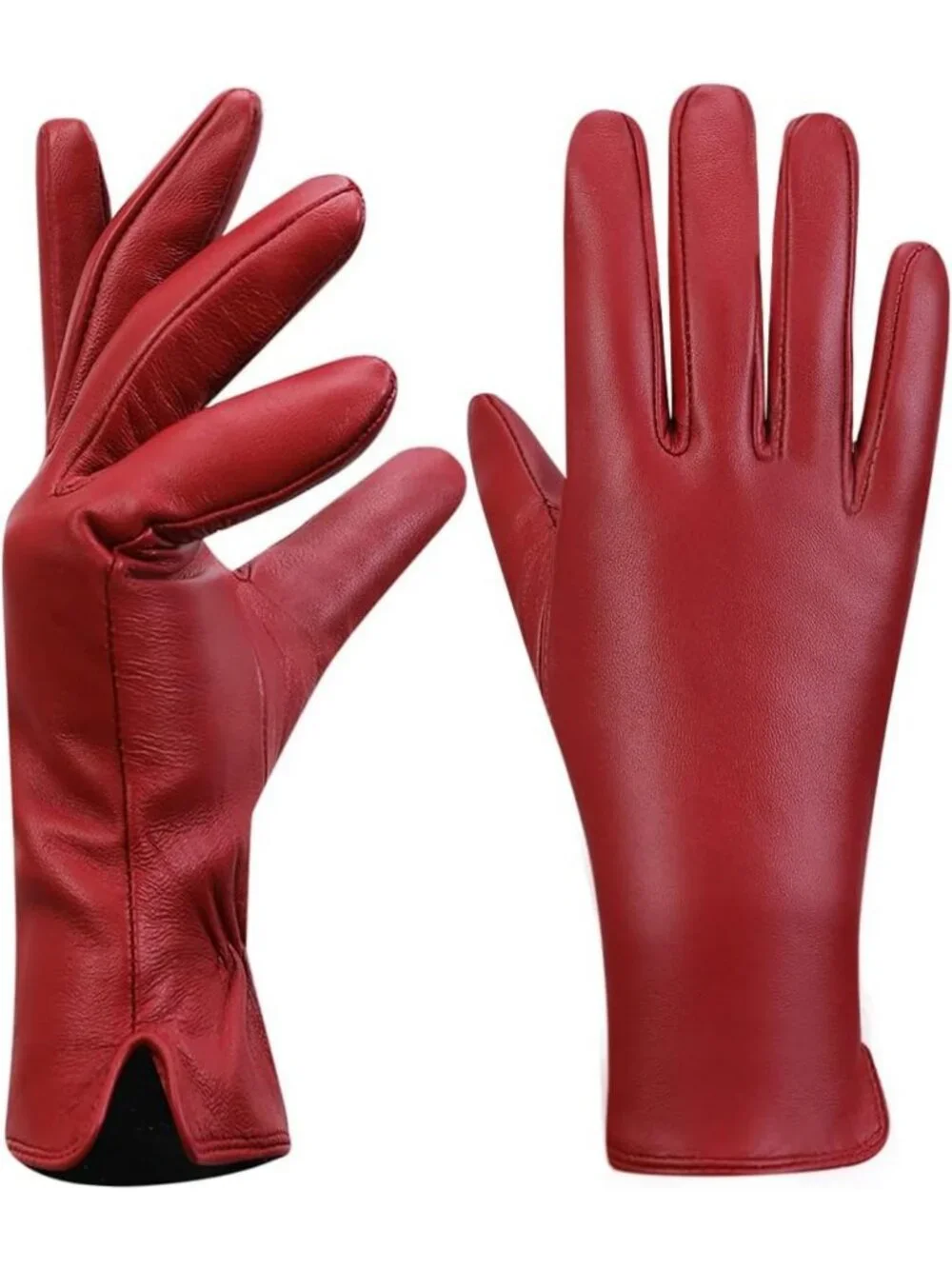 Warm Soft Cashmere Lined Nappa Lambskin Leather Gloves for Women - Stylish